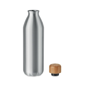 Bouteille simple paroi 550 ml avec son bouchon en bambou personnalisable