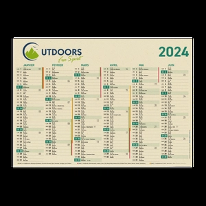 Calendrier bancaire 2024 en canne à sucre - Fabrication France personnalisable