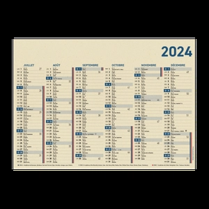 Calendrier bancaire 2024 en canne à sucre - Fabrication France personnalisable