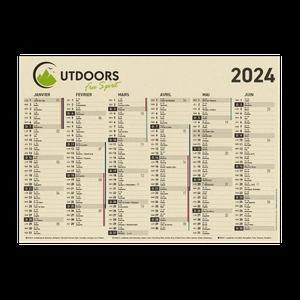 Calendrier bancaire 2024 en canne à sucre - Fabrication France personnalisable