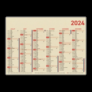 Calendrier bancaire 2024 en canne à sucre - Fabrication France personnalisable