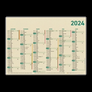 Calendrier bancaire 2024 en canne à sucre - Fabrication France personnalisable