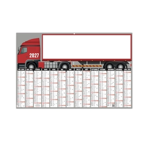 Calendrier bancaire publicitaire découpé ou non - spécial camion personnalisable