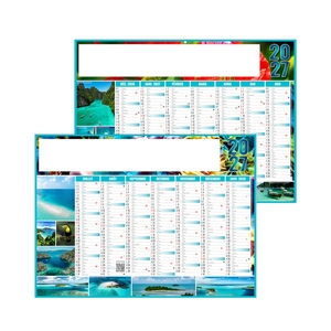 Calendrier bancaire publicitaire îles paradisiaques