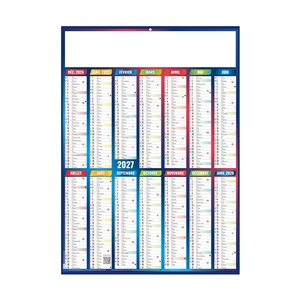 Calendrier bancaire publicitaire Marianne couleurs de 14 mois avec 9 versos au choix