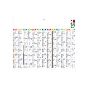 Calendrier bancaire publicitaire multicouleurs en 13 ou 12 mois personnalisable