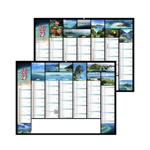 Calendrier bancaire publicitaire paradis tropicaux