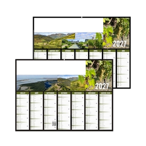 Calendrier bancaire publicitaire proposé sur le thème du vin