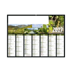 Calendrier bancaire publicitaire proposé sur le thème du vin personnalisable