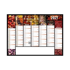 Calendrier bancaire publicitaire thème des épices personnalisable