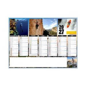 Calendrier bancaire publicitaire thème sport extrême - personnalisable à vos visuels personnalisable