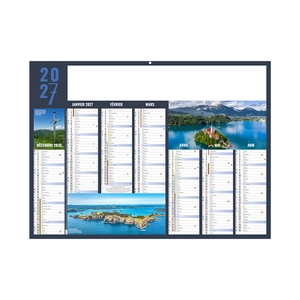 Calendrier bancaire publicitaire thème voyage personnalisable