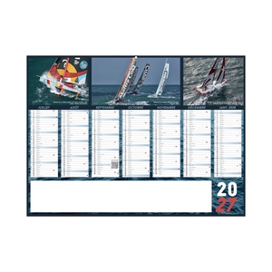 Calendrier bancaire publicitaire voile 7 mois par face personnalisable