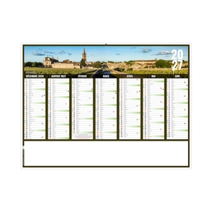 Calendrier bancaire publicitaire vues panoramiques Nouvelle Aquitaine personnalisable