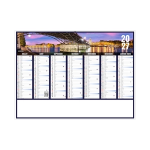 Calendrier bancaire publicitaire vues panoramiques Paris personnalisable
