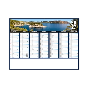 Calendrier bancaire publicitaire vues panoramiques Provence personnalisable