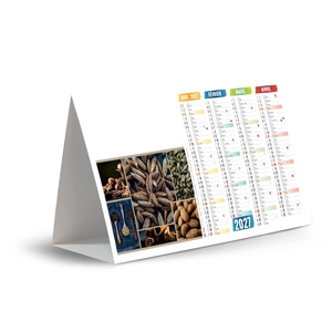 Calendrier chevalet publicitaire de comptoir tryptique Epices personnalisable