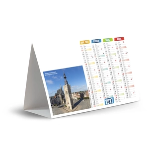 Calendrier chevalet publicitaire de comptoir tryptique Patrimoine Français personnalisable