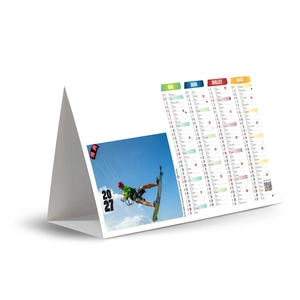 Calendrier chevalet publicitaire de comptoir tryptique Sports Extrêmes personnalisable