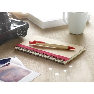 Carnet à spirales avec son stylo assorti - Papier et carton recyclé personnalisable