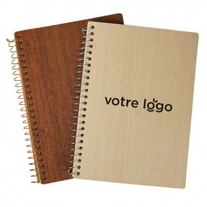 Carnet à spirales WOODNOT en bois - Format A5 rigide personnalisable