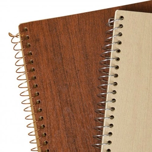 Carnet à spirales WOODNOT en bois - Format A5 rigide personnalisable