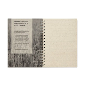 Carnet A5 80 feuilles en papier d'herbes - couverture carton personnalisable