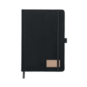 Carnet A5 avec couverture rigide en velours côtelé de polyester RPET  personnalisable