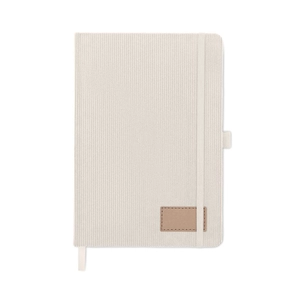 Carnet A5 avec couverture rigide en velours côtelé de polyester RPET  personnalisable