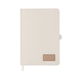 Carnet A5 avec couverture rigide en velours côtelé de polyester RPET  personnalisable