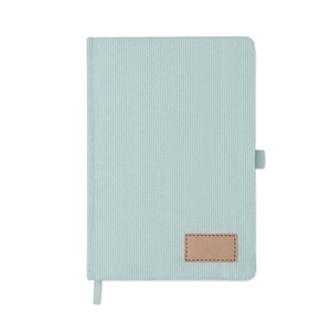 Carnet A5 avec couverture rigide en velours côtelé de polyester RPET  personnalisable