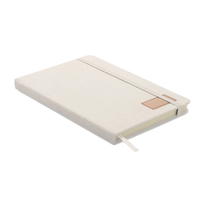 Carnet A5 avec couverture rigide en velours côtelé de polyester RPET  personnalisable