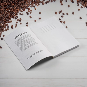 Carnet de notes A5 avec couverture coffee exclusive - 196 pages pointillées recyclées de 80g/m2 personnalisable