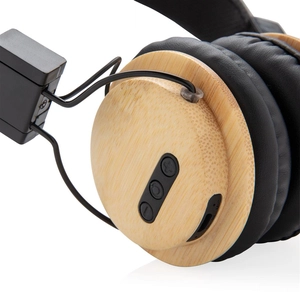 Casque audio Bluetooth 5.0 en bambou personnalisable