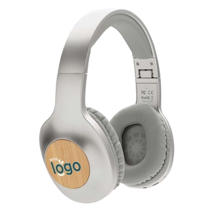 Casque audio Bluetooth 5.0, pliable et en bambou DAKOTA personnalisable