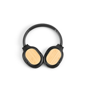 Casque audio bluetooth en plastique recyclé et bambou - avec 8 heures d'autonomie personnalisable