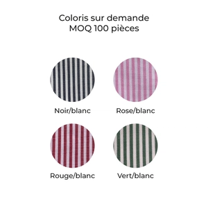 Chemise à rayure Homme coupée et confectionnée en France 100% coton personnalisable