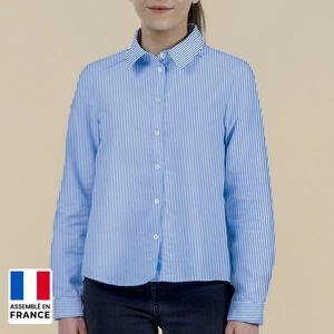 Chemise à rayures Femme 100% coton - Made in Europe et assemblé France personnalisable