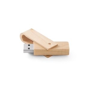 Clé USB pivotante en bois - capacité jusqu'à 32GB personnalisable