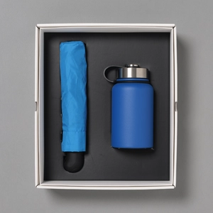 Coffret personnalisable avec thermos repas 600 ml et parapluie automatique personnalisable