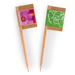 Crayon de bois avec sachet de graines en drapeau personnalisable