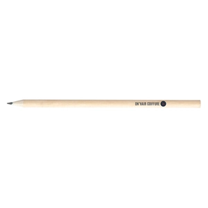 Crayon en bois français peuplier 17,6cm, rond tête coupée personnalisable