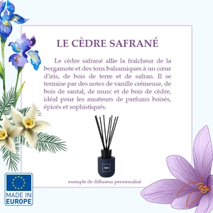 Diffuseur de parfum made in europe 100 ml - 5 fragrances au choix personnalisable