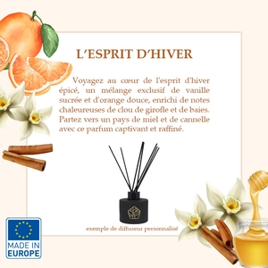 Diffuseur de parfum made in europe 120 ml - 5 fragrances au choix personnalisable