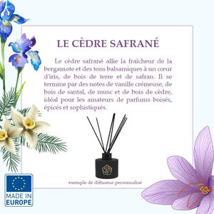 Diffuseur de parfum made in europe 120 ml - 5 fragrances au choix personnalisable