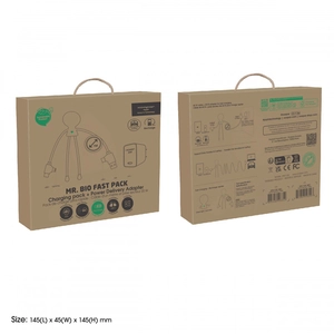 Duo multicâble avec adaptateur 60W XOOPAR - chargement rapide personnalisable