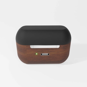 Ecouteurs Bluetooth 5.0 avec socle de recharge - bois de noyer personnalisable