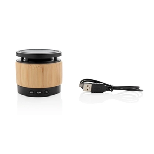 Enceinte Bluetooth 4.2 3W avec chargeur à induction en bambou personnalisable