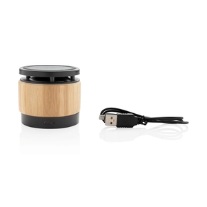 Enceinte Bluetooth 4.2 3W avec chargeur à induction en bambou personnalisable