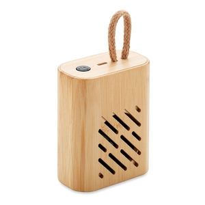 Enceinte bluetooth 5.0 en bambou avec témoin LED personnalisable